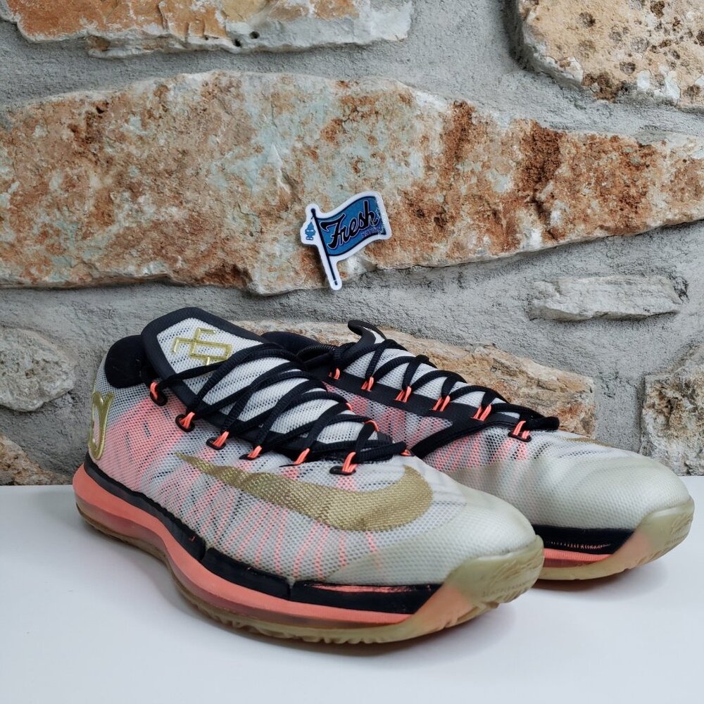 Nike KD 6 Elite Gold Athletic Basketball Mens Sz 12 Very RARE PROMO SAMPLE Shoes
